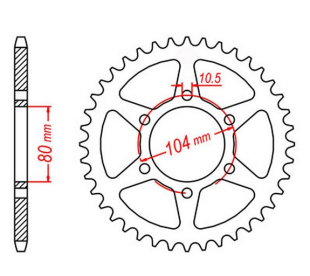 Приводная звезда KAWASAKI ZX6R '05-'17, Z 750 MTX 11-163-43 (47843JT)