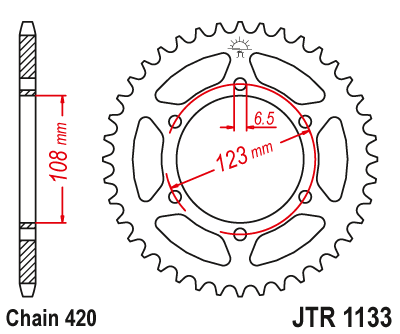 Приводная звезда APRILIA SX 50 -18-19 JT JTR1133.59