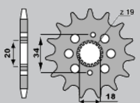 Приводная звезда HONDA CRF 150R '07-'09 JR 215714JR (JTF1310.14SC)