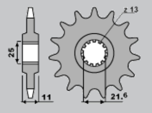 Приводная звезда YAMAHA FZ6 '04-'10, R6 '99-'14 CHT 58017K