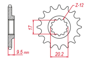 Приводная звезда KTM SX 60 '98-'01, SX 65 '98-'03 GROSSKOPF 700512G (JTF1906.12)