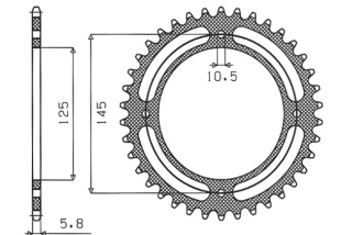 Приводная звезда YAMAHA XT 600 '83-94, XT 600Z TENERE 84-89 SUNSTAR SUN1-3538-40 (JTR857.40)