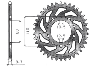 Приводная звезда SUNSTAR 1-5363 42 (JTR 1334.42)