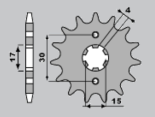 Приводная звезда HONDA MTX 80 R2 JR 27415JR (JTF274.15)