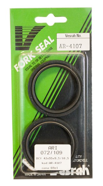 Сальники вилки VESRAH AR-4107 43x55x9,5/10,5 (ARI072 / ARI109)