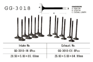 Клапан выпускной SUZUKI GSF 1200 BANDIT 97-02, GSXR 1100 86-90, GSX 1100 F/G 88-93 VESRAH GG-3018-EX