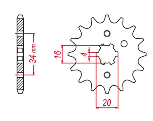 Приводная звезда YAMAHA DT125 LC '82-'88, TZR125, SR125 GROSSKOPF 26316G (JTF1263.16)