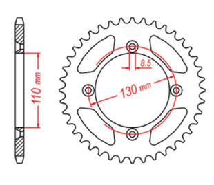 Приводная звезда HONDA CR 80/85 '85-'07 MTX 11-4GC-50 (JTR215.50)