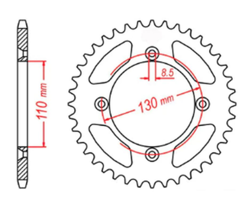 Приводная звезда HONDA CR 80/85 '85-'07 MTX 11-4GC-50 (JTR215.50)