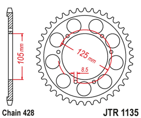 Приводная звезда APRILIA RX 125 E4 '18-'23 JT JTR1135.69