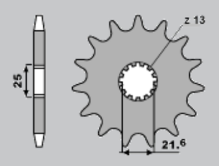 Приводная звезда KAWASAKI VN 800 VULCAN '95-'05, SUZUKI GSX-R 1000 '01-'08, SV 1000 '03-'06, TL 1000S/R '97-'02, GSX 1100F '88-'96, GSF 1200/1250 BANDIT '95-'15, GSX 1400 '01-'06 CHT 56617K (JTF519.17)
