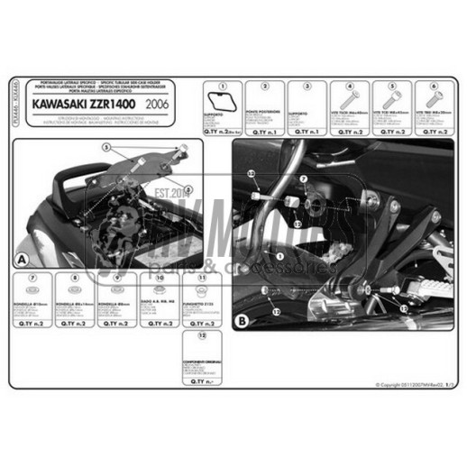 Кріплення під бічні кофри KAPPA Monokey Kawasaki ZZR KLX446	