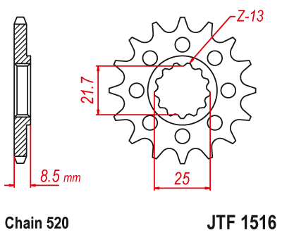 Привідна зірка JT JTF1516.17 (PBR 2179)