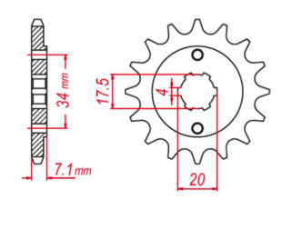 Приводная звезда HONDA CR 125 '79-'85, XL 250, CBX 250 GROSSKOPF 26613G (JTF266.13)