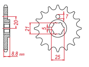 Приводная звезда HUSQVARNA CR/WR 250 '90-'00, CR/WR 360 '92-'00, CAGIVA WMX 250 '88-'92 GROSSKOPF 72513G (JTF507.13)