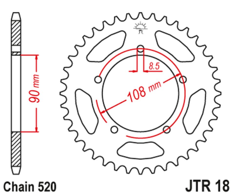 Приводная звезда SCORPION '95-02', APRILIA 125 TUAREG '87' JT JTR18.39