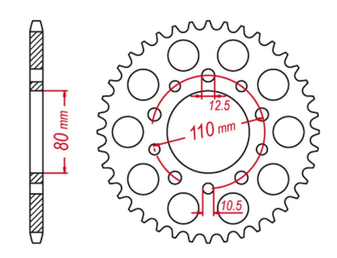 Приводная звезда HONDA VFR750 '86-'89, CBX550/750, TRIUMPH (344-45) GROSSKOPF 33445G (JTR1334.45)