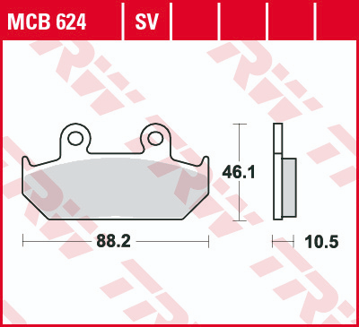 Гальмівні колодки CAGIVA CANYON, ELEFANT; HONDA CB, CBR, CD, GL, NV, NX, VFR, VLX, VT, XRV 125-1500 1986- TRW LUCAS MCB624SV