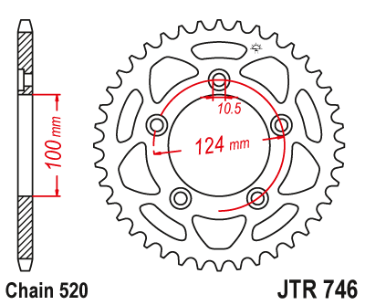 Приводная звезда DUCATI SCRAMBLER 1100 '18-'19 JT JTR746.39