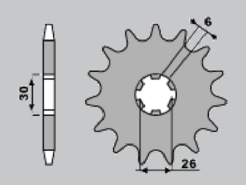 Приводная звезда YAMAHA XS 650 75-83, XS 500 CHT 56817K (JTF568.17)
