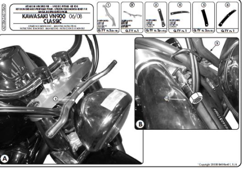 Крепление ветрового стекла Kappa Kawasaki AS128A2