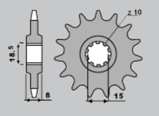 Приводная звезда APRILIA RX/RS 50 92-95 CHT 59914K