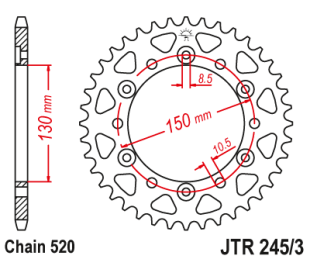 Привідна зірка JT JTR245/3.43 (PBR 4309) 
