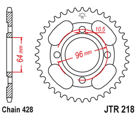 Приводная звезда HONDA CG 125 '00-06 JT JTR218.44