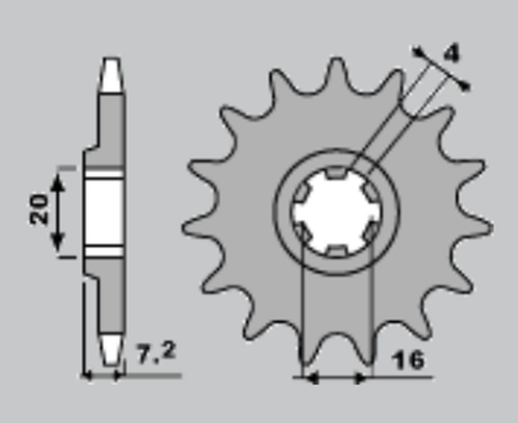 Приводная звезда SUZUKI RMX 50/ TS 50 JR 41312JR (JTF413.12)