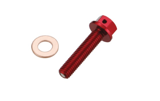 Болт зливу олії HONDA CRF 150 R &#39;07-&#39;16 ACCEL MDP-01RD червоний