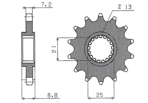 Приводная звезда SUNSTAR 42816 (JTF1537.16)