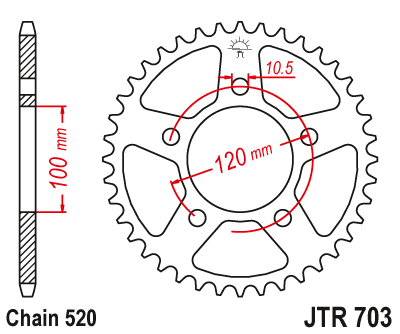 Привідна зірка JT JTR703.39 (PBR 4396)