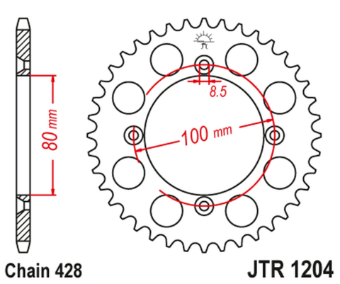 Приводная звезда HONDA CRF 125F '14-'21 JT JTR1204.46