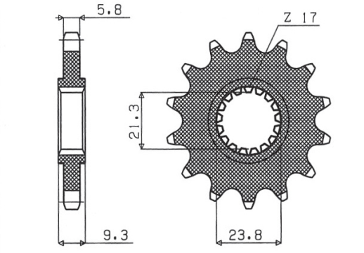 Приводная звезда HONDA CR 250 '88-'07, CRF 450 '02-'22, TRX 450/700, CRF 250R '22-'23 SUNSTAR SUN34714 (JTF284.14)
