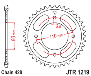 Приводная звезда HONDA CBF 125 '21-'23 JT JTR1219.41