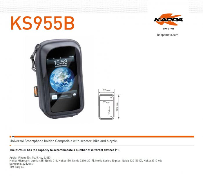 Крепление для телефона/GPS навигатора с креплением KAPPA KS955B