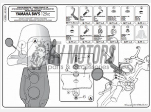 Крепление ветрового стекла Kappa Yamaha BWS 125 (2010) A288A