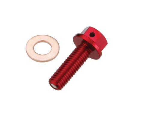 Болт слива масла HONDA CRF 250 R/X '04-'15 ACCEL MDP-00RD красный