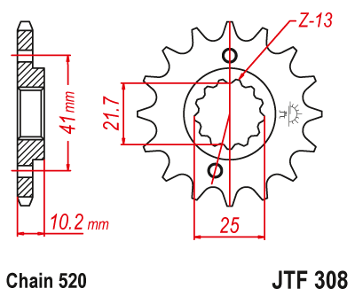 Приводная звезда JT JTF308.13 (PBR 345)