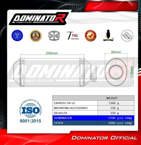 Прямоток Yamaha YZF-R3 2025 - 2026 DOMINATOR овальный G2