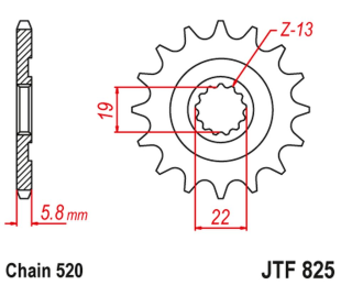 Приводная звезда HUSQVARNA TC/TE/TXC 250/310 '09-13' JT JTF825.13