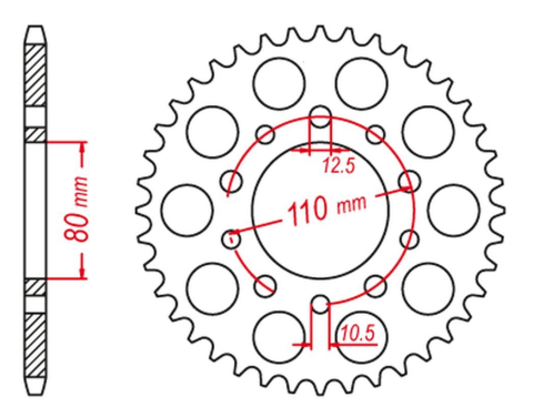 Приводная звезда HONDA XRV 750 AFRICA TWIN '93-'03 GROSSKOPF 435045G (JTR1332.45)