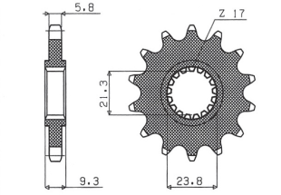 Приводная звезда HONDA CR 250 '88-'07, CRF 450 R/X '02-'18, TRX450R SUNSTAR SUN34715 (JTF284.15)