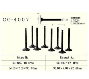 Клапан впускной KAWASAKI KZ750 H1,H2,H3 LTD 80-82 VESRAH GG-4007-IN
