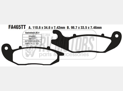 Тормозные колодки EBC FA465TT