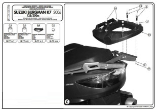 Крепления кофра KAPPA (с площадкой) Suzuki Burgman 125-200 (06-15) KR117M