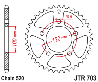 Приводная звезда JT JTR703.44 (PBR 4396)