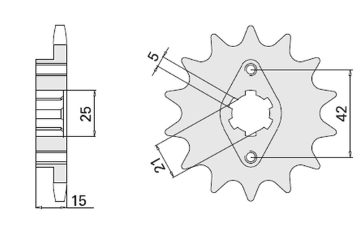 Приводная звезда DUCATI PANTAH 350 500/650 81-82 CHT 700315K (JTF492.15)