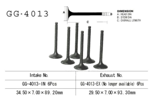 Клапан впускной KAWASAKI KZ1300 A1,A2,A3,A4 79-82 VESRAH GG-4013-IN