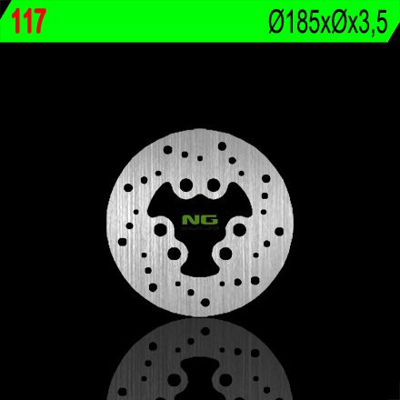 Гальмівний диск задній NG SUZUKI RMX 50 '97-'02 (185X3,5) (6X15,5MM) NG117